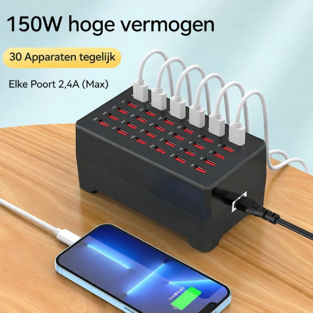 USB Oplaadstation Meervoudige Lader 30 Apparaten