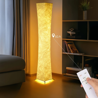 Moderne Dimbare LED Vloerlamp met IJzeren Voet en Stoffen Kap