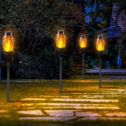 Solar LED Tuinlampen met Flikkerende Vlam – Set van 4/8/12 Stuks