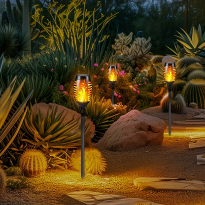 Solar LED Tuinlampen met Flikkerende Vlam – Set van 4/8/12 Stuks