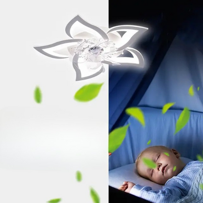 Moderne LED Lotusbloem Plafondlamp met Ventilator en Afstandsbediening