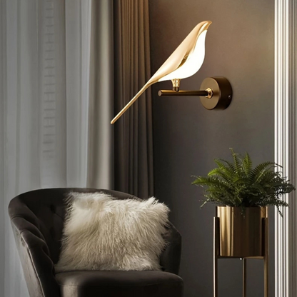 Moderne LED Vogelontwerp Wandlamp met Metalen Afwerking