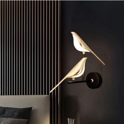 Moderne LED Vogelontwerp Wandlamp met Metalen Afwerking
