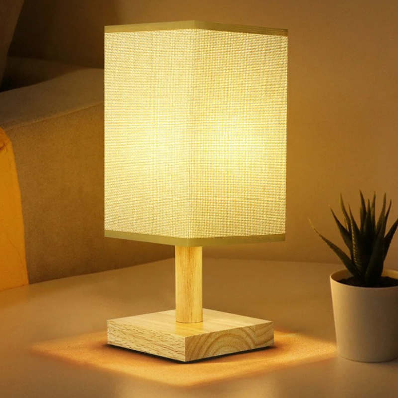 Retro Houten Bureaulamp - Creatieve en Minimalistische Tafellamp