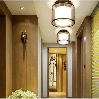 Elegante Plafondlamp met Stoffen Kap