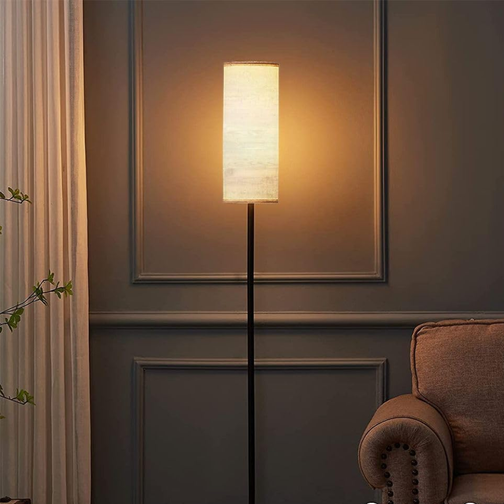 Minimalistische Led Vloerlamp Met Instelbare Kleurtemperatuur En Stoffen Kap