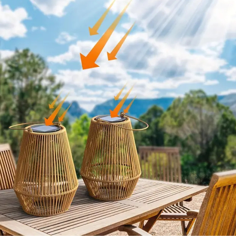 Boheemse Solar Rotan Buiten Hanglamp