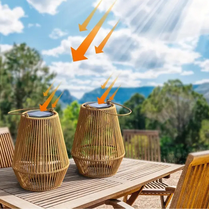 Boheemse Solar Rotan Buiten Hanglamp