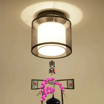 Elegante Plafondlamp met Stoffen Kap
