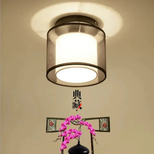 Elegante Plafondlamp met Stoffen Kap