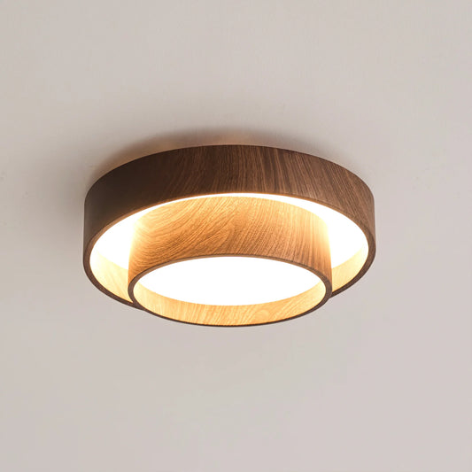 Moderne Hout Plafondlamp met Warme Walnoottint