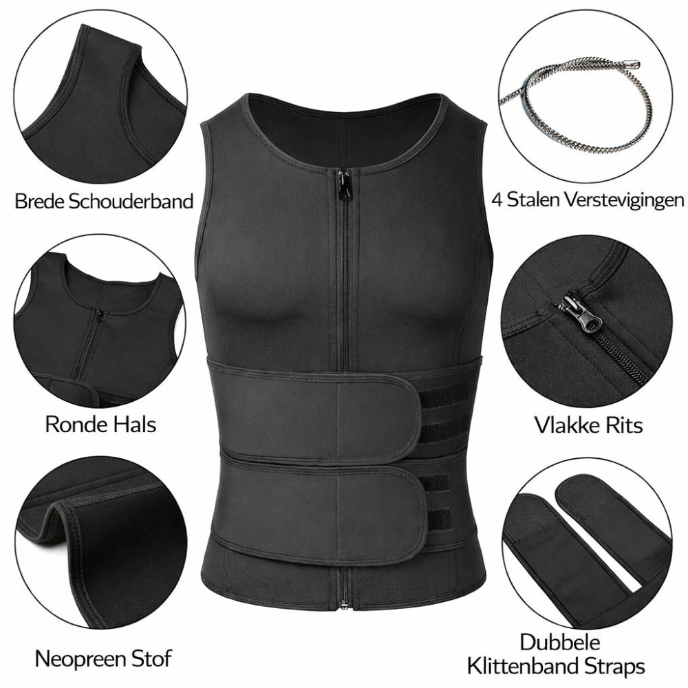 Vest Sauna Neopreen Compressie Trainingsvest Heren