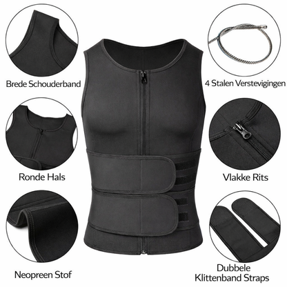 Vest Sauna Neopreen Compressie Trainingsvest Heren