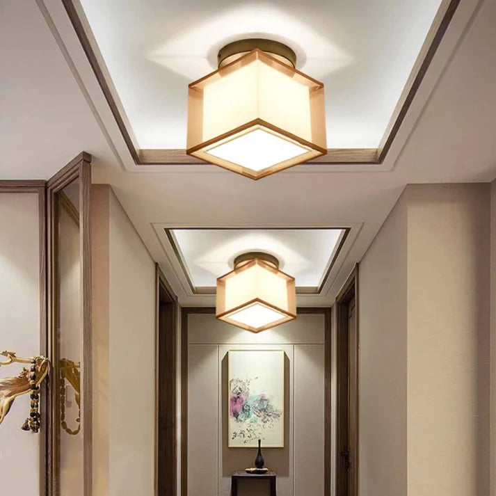 Elegante Plafondlamp met Stoffen Kap
