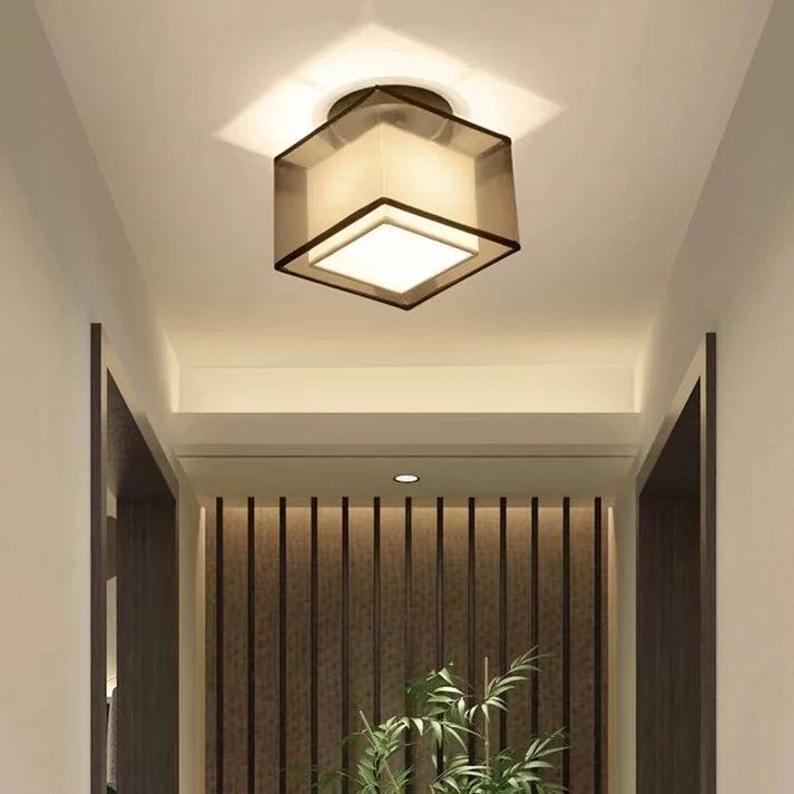 Elegante Plafondlamp met Stoffen Kap