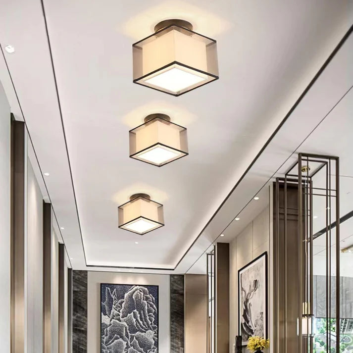 Elegante Plafondlamp met Stoffen Kap