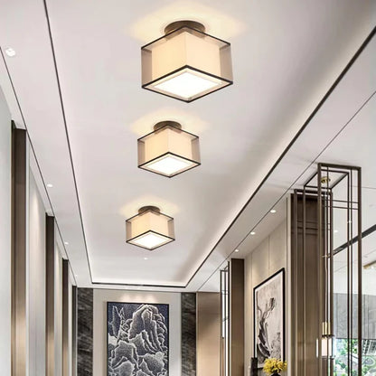 Elegante Plafondlamp met Stoffen Kap