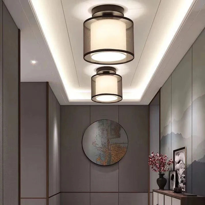 Elegante Plafondlamp met Stoffen Kap