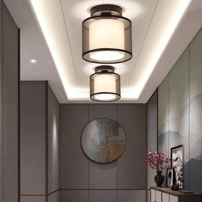 Elegante Plafondlamp met Stoffen Kap