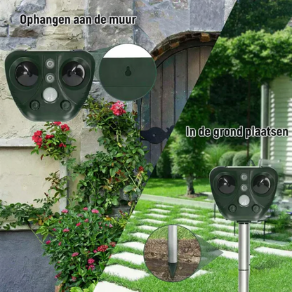 Vogelverjager Zonne Ultrasoon LED Tuin