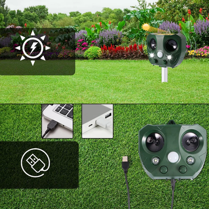 Vogelverjager Zonne Ultrasoon LED Tuin