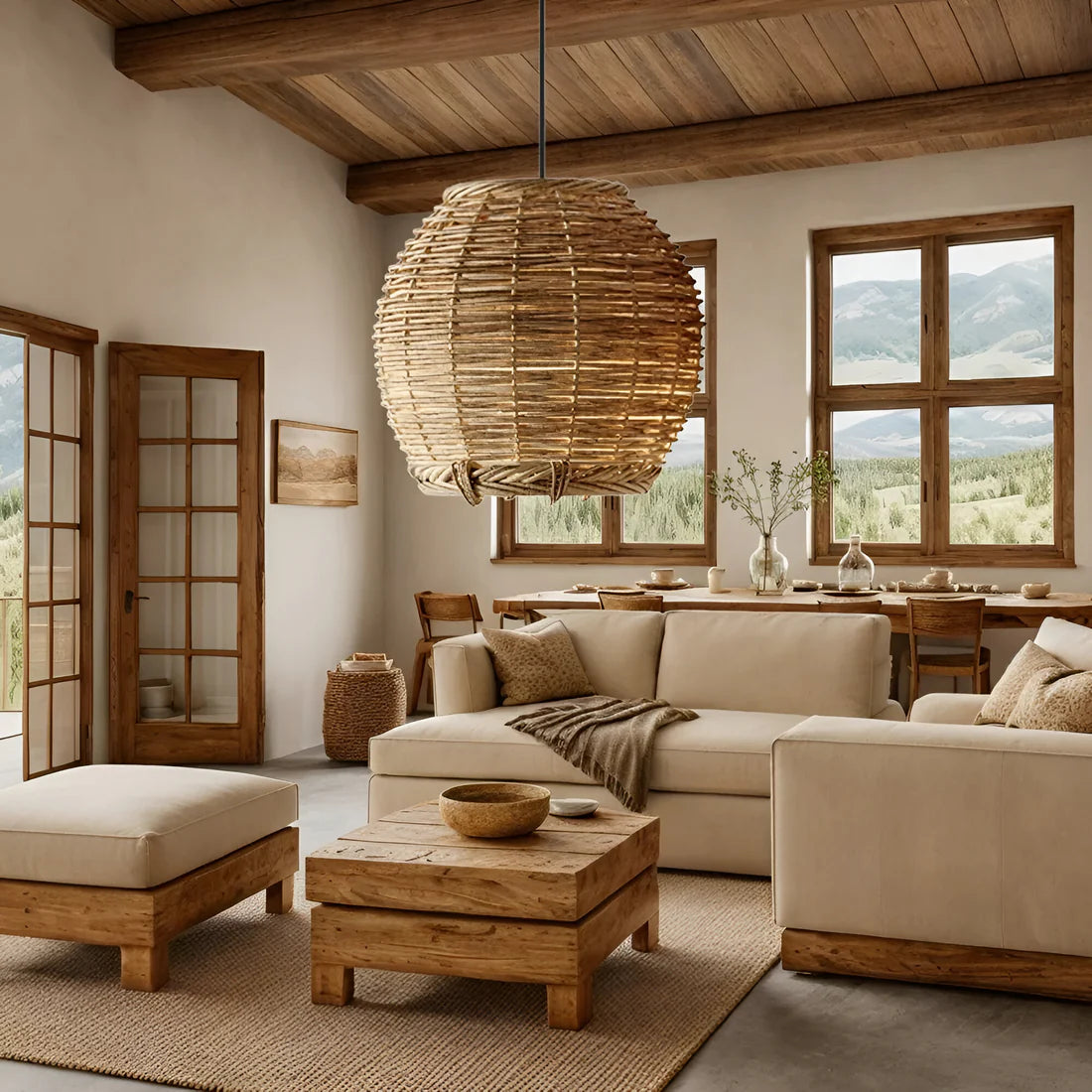 Wabi-Sabi Stijl Boho Rotan Hanglamp