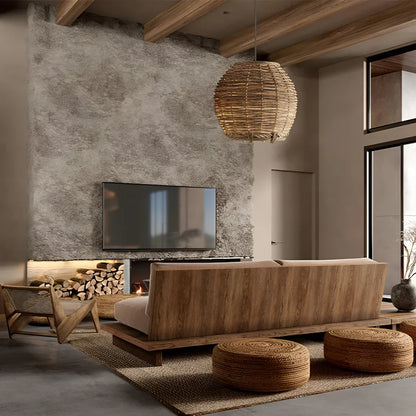 Wabi-Sabi Stijl Boho Rotan Hanglamp