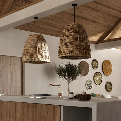 Wabi-Sabi Stijl Boho Rotan Hanglamp