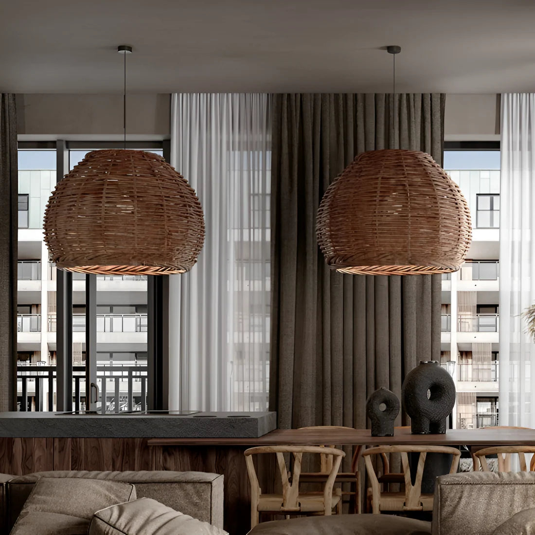 Wabi-Sabi Stijl Boho Rotan Hanglamp