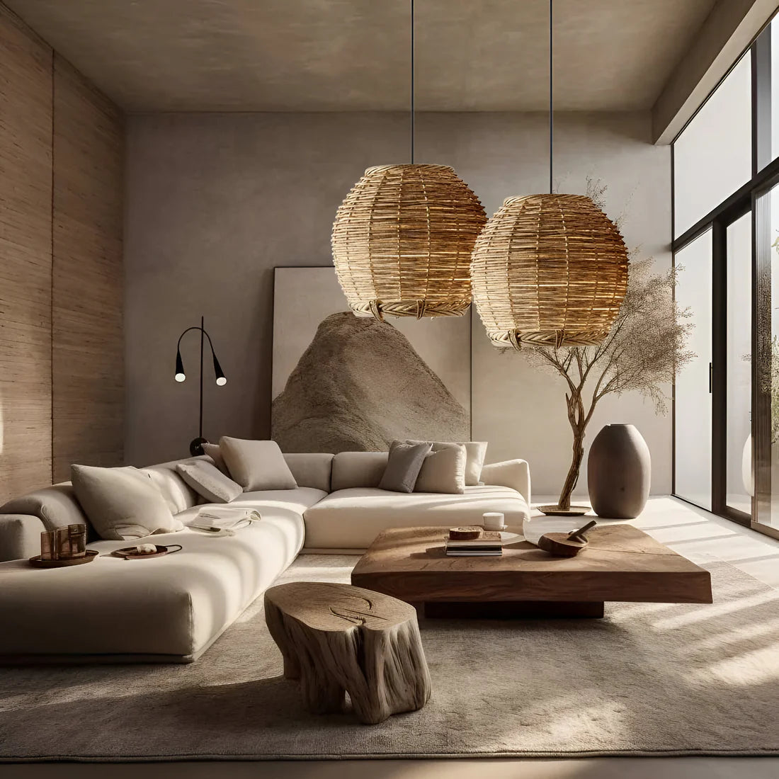 Wabi-Sabi Stijl Boho Rotan Hanglamp