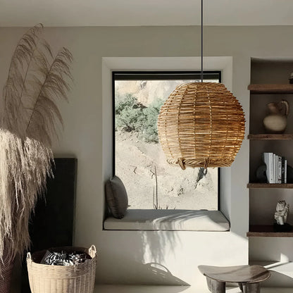 Wabi-Sabi Stijl Boho Rotan Hanglamp