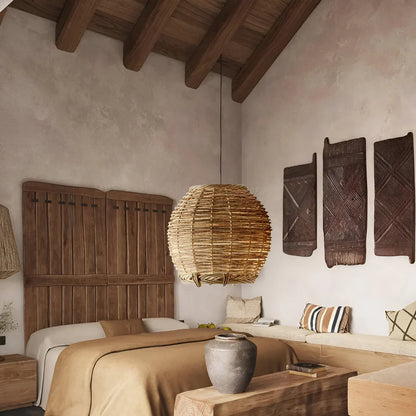 Wabi-Sabi Stijl Boho Rotan Hanglamp
