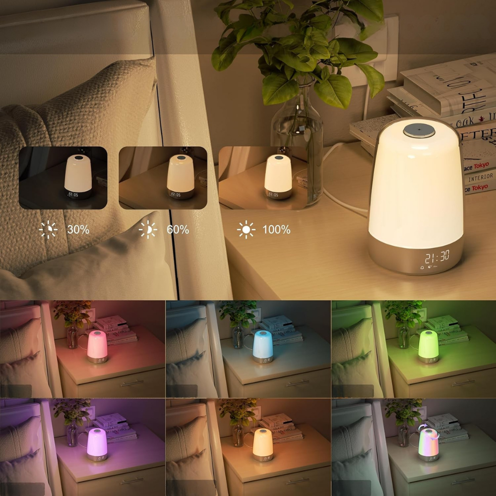 Wake Up Light LED Nachtlamp Zonsopgang Alarmklok Geluid