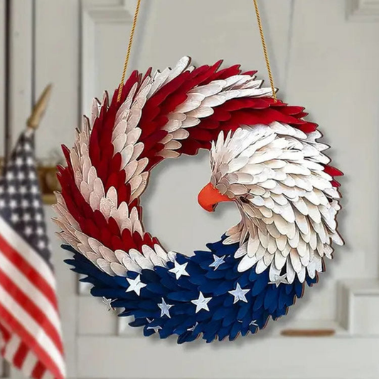 Wanddecoratie Houten Patriottisch Krans Amerikaans Rustiek Ontwerp