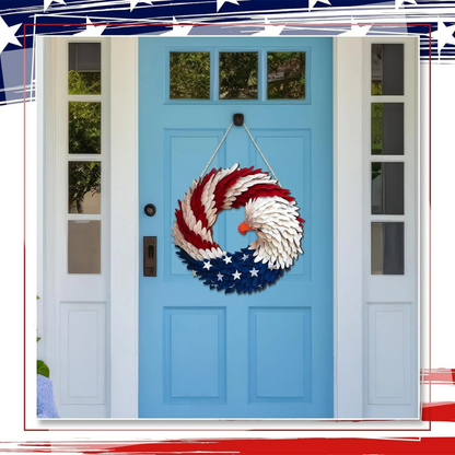 Wanddecoratie Houten Patriottisch Krans Amerikaans Rustiek Ontwerp