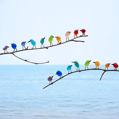 Wanddecoratie Glas Vogels Driftwood Kuststijl Muurkunst