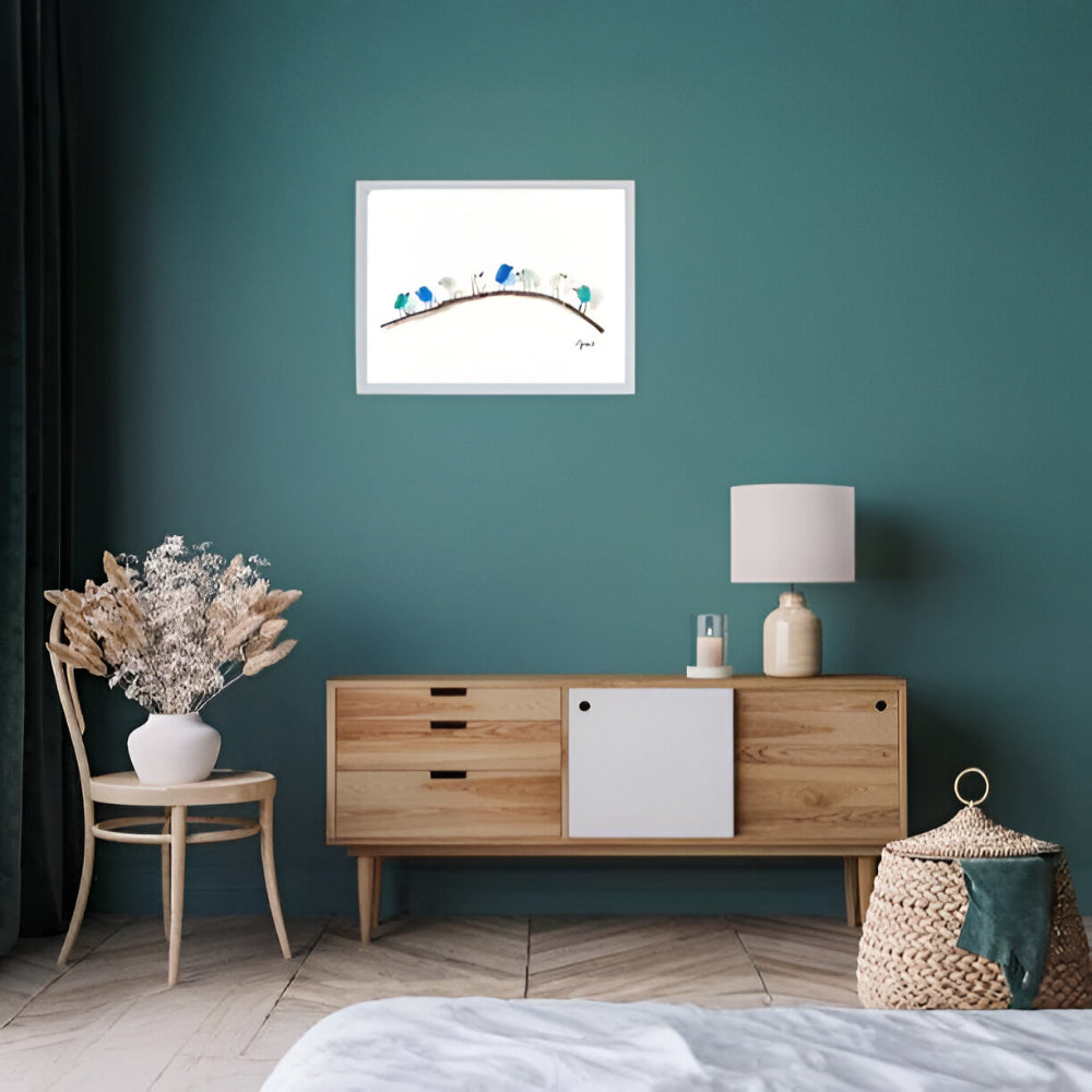 Wanddecoratie Glas Vogels Driftwood Kuststijl Muurkunst
