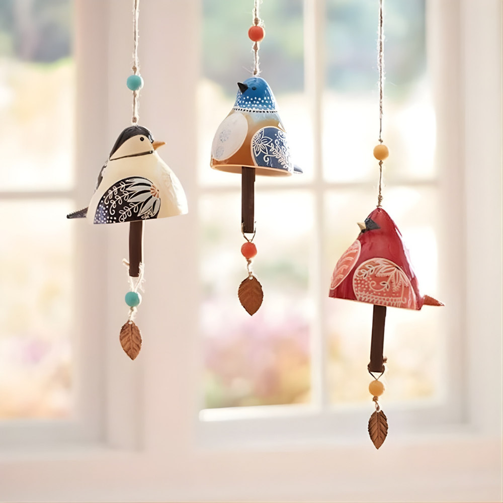 Wanddecoratie Keramische Windgong Handgemaakt Vogel Design