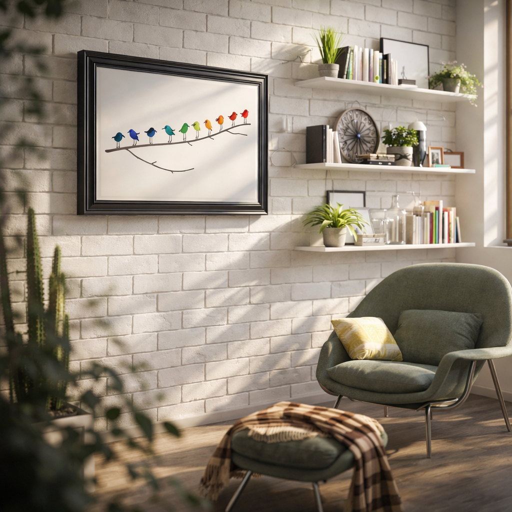 Wanddecoratie Glazen Vogels Drijfhout Handgemaakt Interieurkunst
