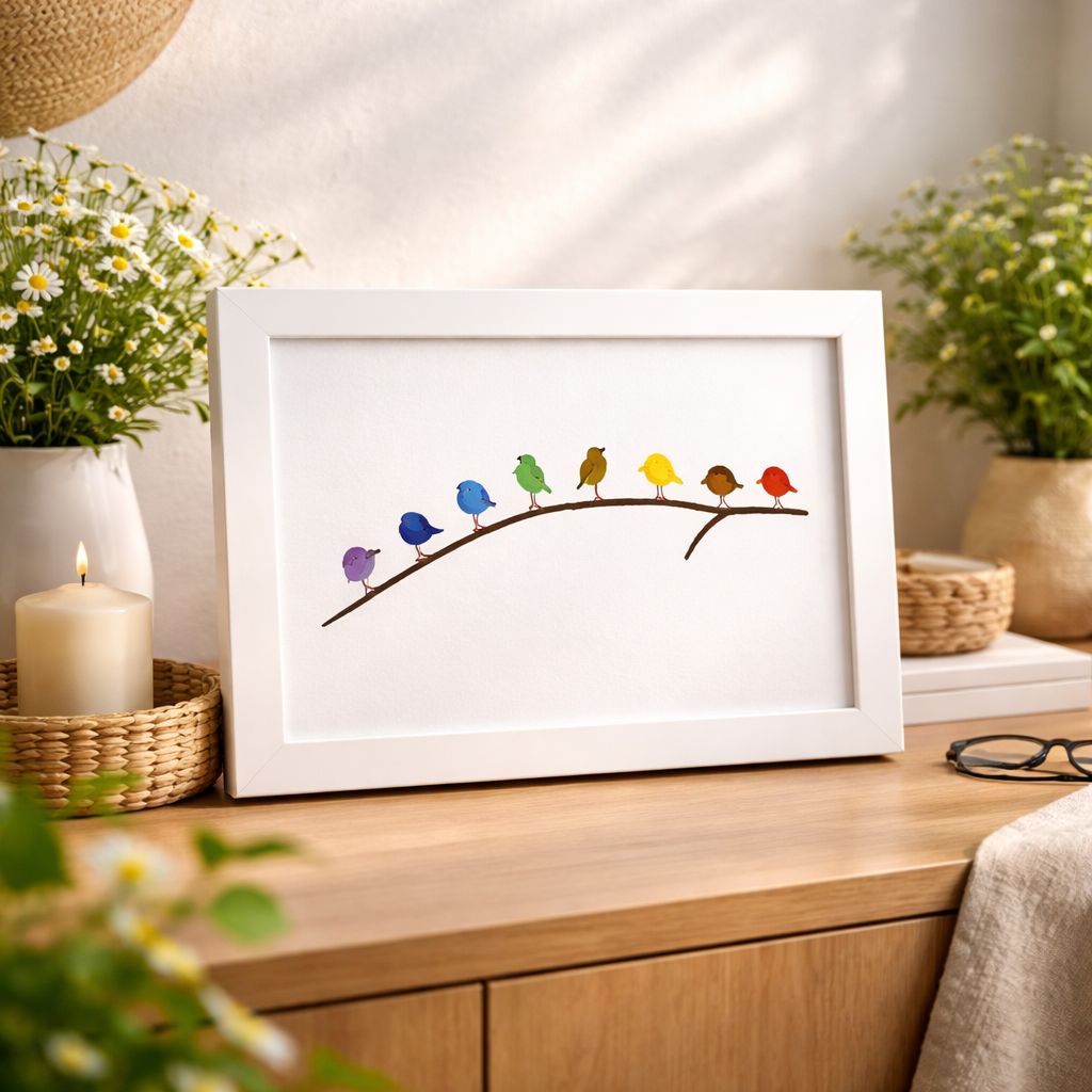 Wanddecoratie Glazen Vogels Drijfhout Handgemaakt Interieurkunst