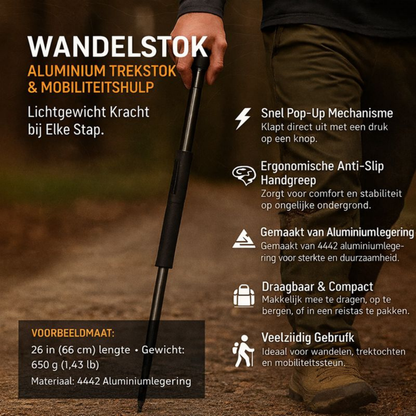 Wandelstok Automatisch Pop-Up Lichtgewicht Aluminium