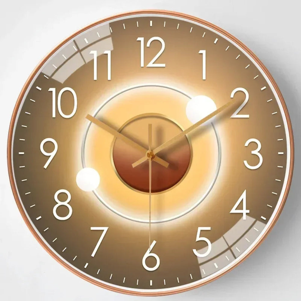 Wandklok Modern Stil Rond Glas Design