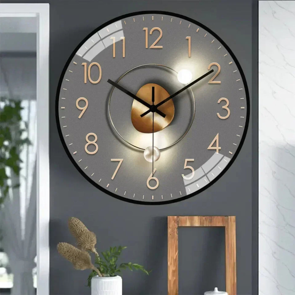 Wandklok Modern Stil Rond Glas Design