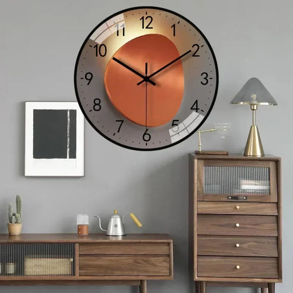 Wandklok Modern Stil Rond Glas Design
