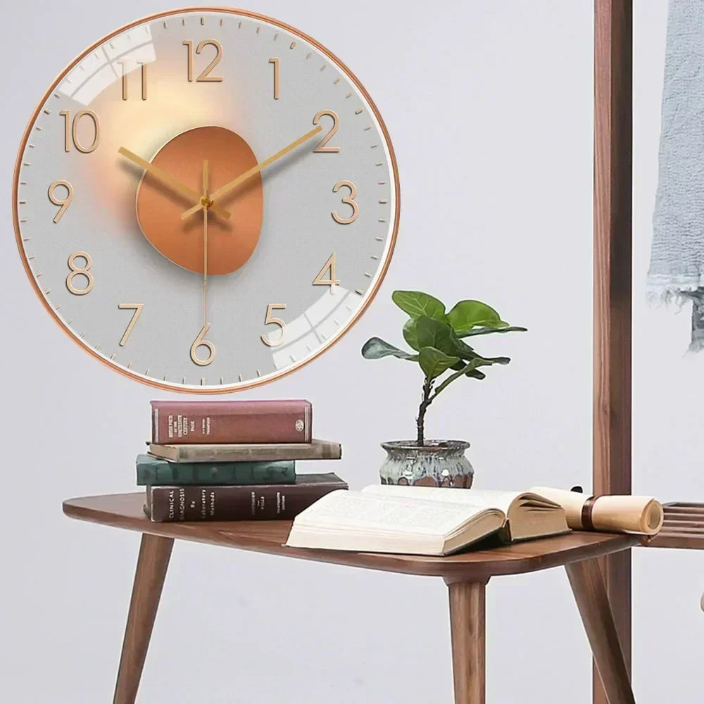Wandklok Modern Stil Rond Glas Design
