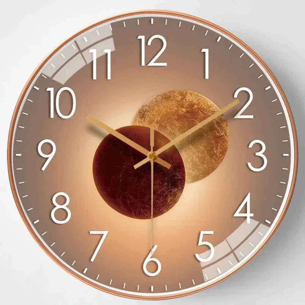 Wandklok Modern Stil Rond Glas Design