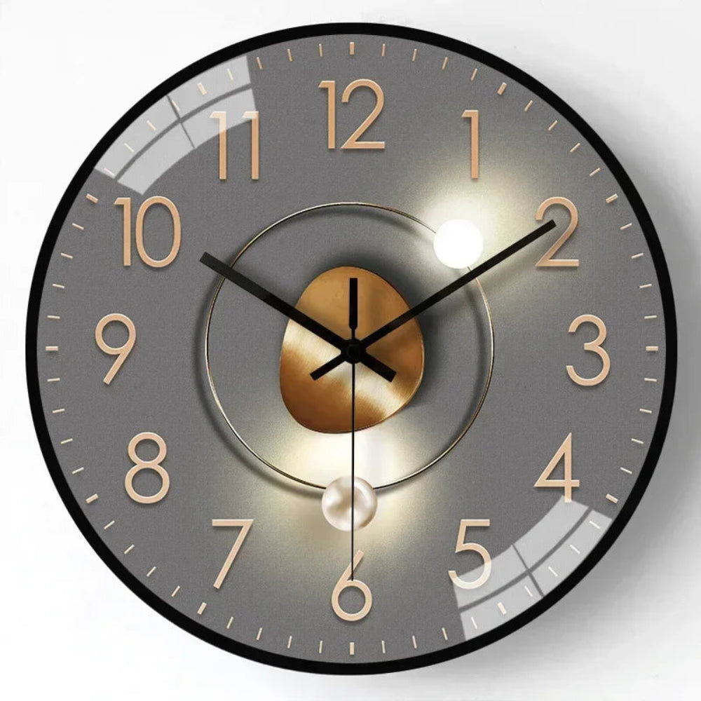 Wandklok Modern Stil Rond Glas Design