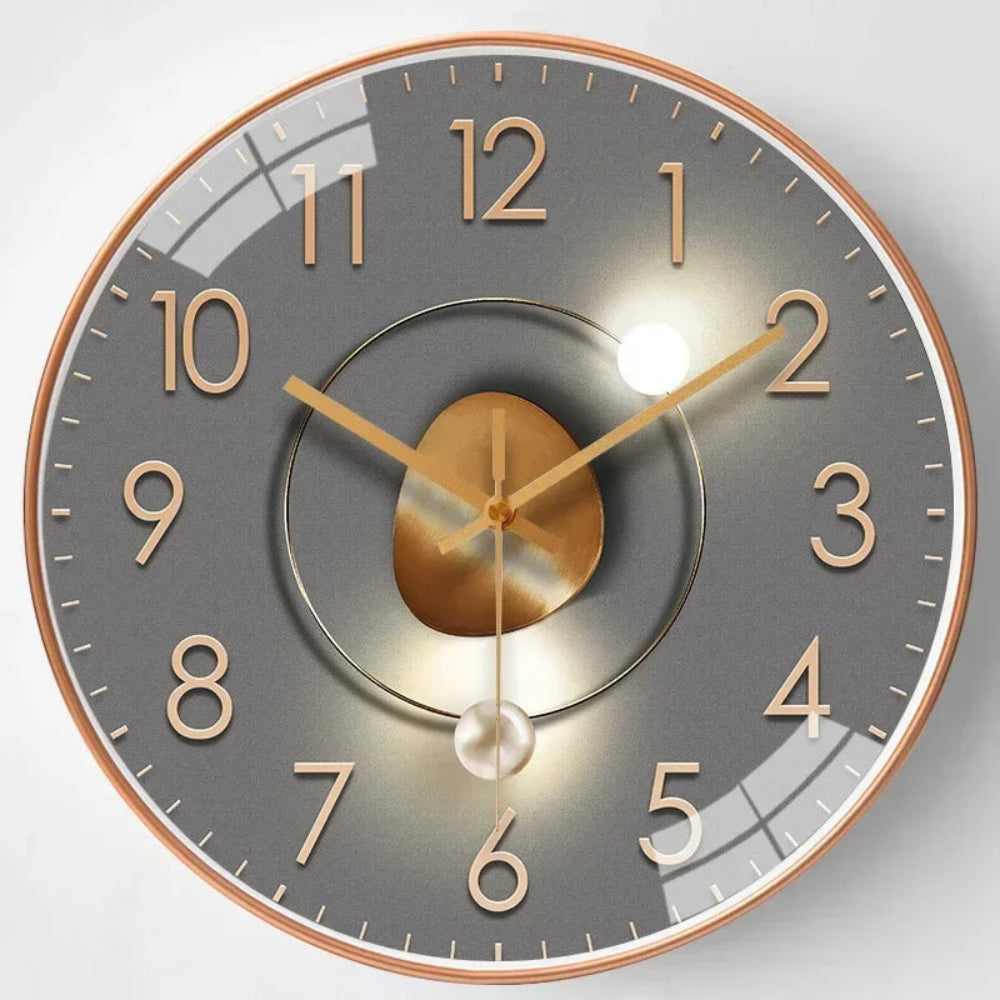 Wandklok Modern Stil Rond Glas Design