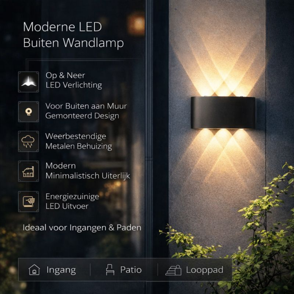 Wandlamp Buiten LED Modern Metaal Wandverlichting