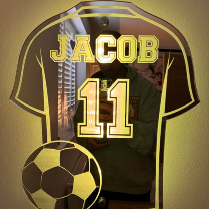 Wandlamp Voetbalshirt Gepersonaliseerd Acryl LED Nachtlamp